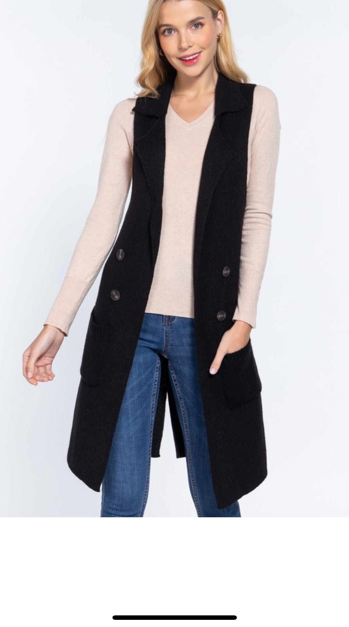 Black sleeveless Cardigan